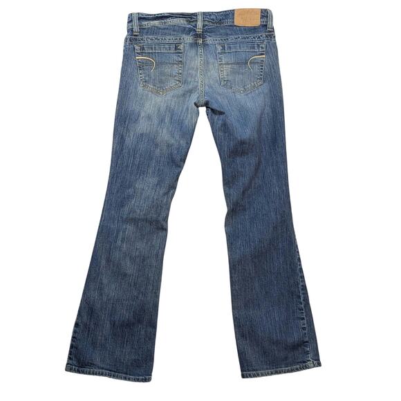 American Eagle Jeans Women’s 10 Regular Low Rise Bootcut Blue Denim Y2K 2000s - Picture 2 of 12